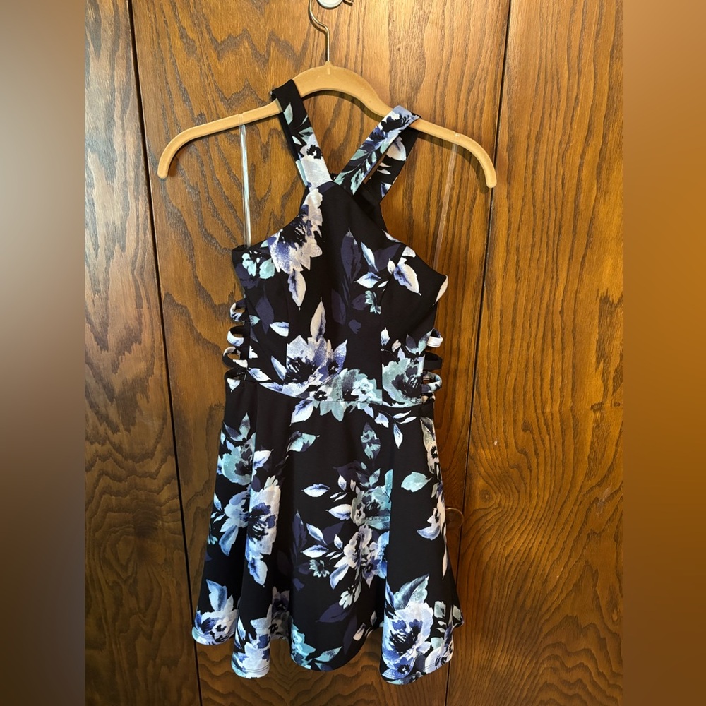 Speechless Elegant Navy Floral Dress